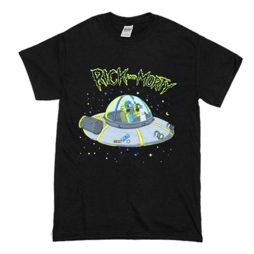 Rick and Morty UFO Spaceship Outer Space T Shirt (Oztmu)