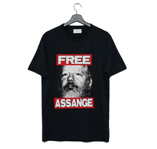 Free Julian Assange T Shirt (Oztmu) Black