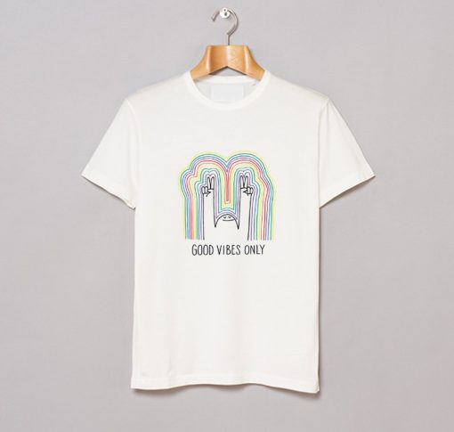 Good Vibes Only Rainbow T-Shirt (Oztmu)