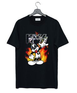 Kiss Mickey Mouse Band Black T-Shirt (Oztmu)