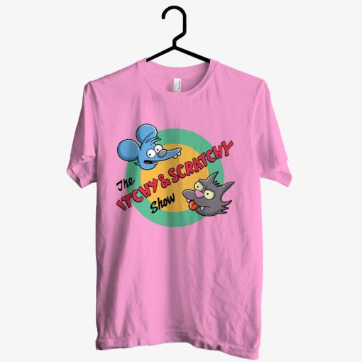 The Itchy And Scratchy Show Light Pink T Shirt (Oztmu)