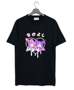 Valentines My Melody Kuromi Drip Heart T Shirt (Oztmu)