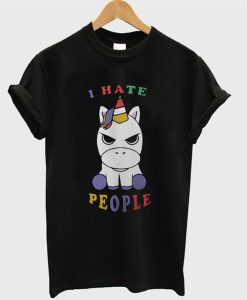 Baby Unicorn I Hate People T-Shirt (Oztmu)