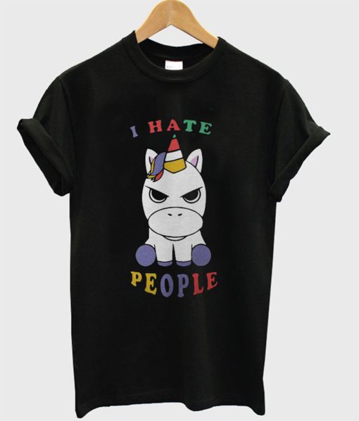 Baby Unicorn I Hate People T-Shirt (Oztmu)