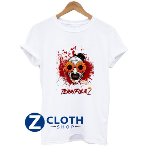 Terrifier 2 Art The Clown Sunflower Sunglasses Horror Movie T-Shirt AA