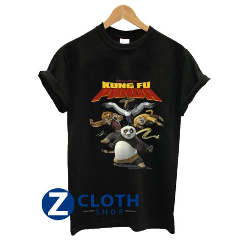 kung fu panda group shot action portrait movie logo t shirt AA