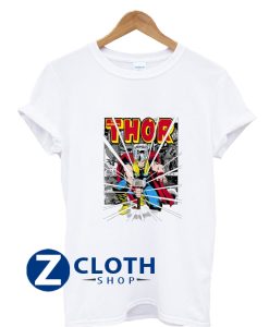 marvel mighty thor retro comic hammer blast kids t shirt AA