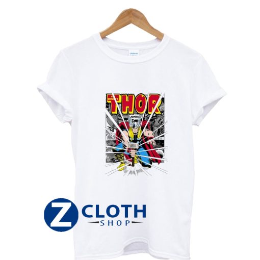 marvel mighty thor retro comic hammer blast kids t shirt AA