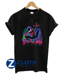 marvel spider man miles morales graffiti city t shirt AA