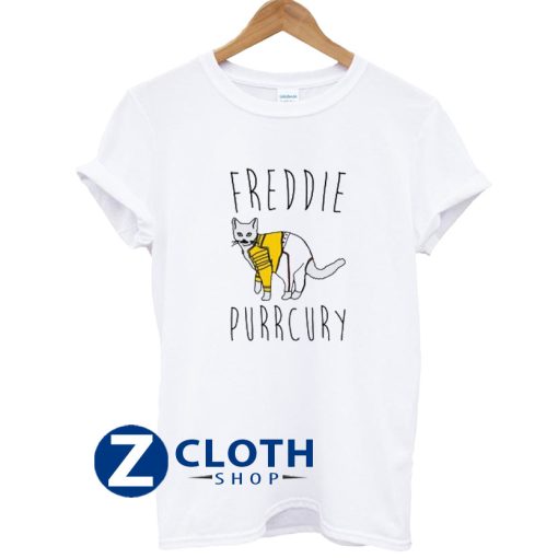 Freddie Purrcury Cat Parody T-Shirt AA