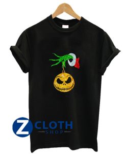 Grinch Hand Holding Jack Skellington T-Shirt AA