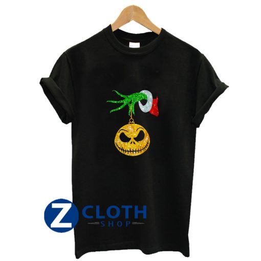 Grinch Hand Holding Jack Skellington T-Shirt AA