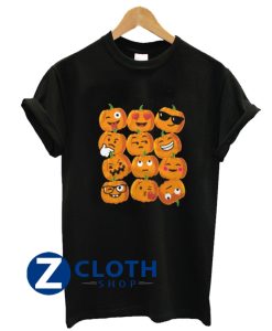 Pumpkin Emoji Faces T-Shirt AA