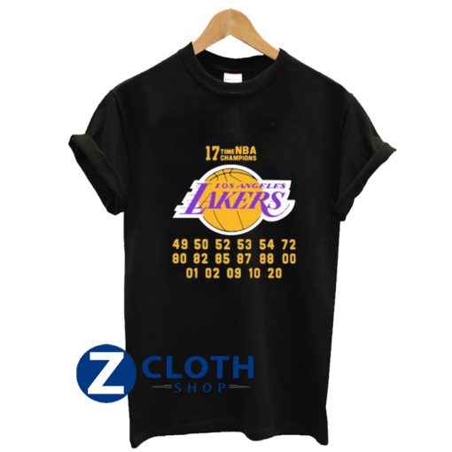 Los Angeles Lakers 17 Time Nba Champions T-Shirt AA