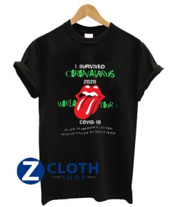 Rolling Stones I Survived Coronavirus 2020 World Tour Covid-19 shirt AA