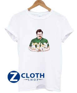 Ron Swanson & Corgi Puppies T-Shirt AA