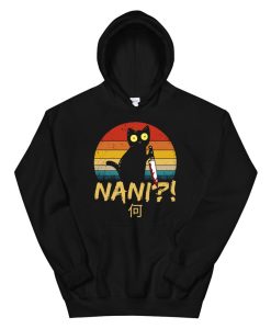 Nani What Red Moon Black Cat Omae Wa Meme Kitten Hoodie AA