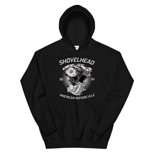 Shovelhead Engine Drawing Biker Hoodie