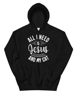 All I Need Is Jesus And My Cat For Christian And Cat Lover Hoodie AA