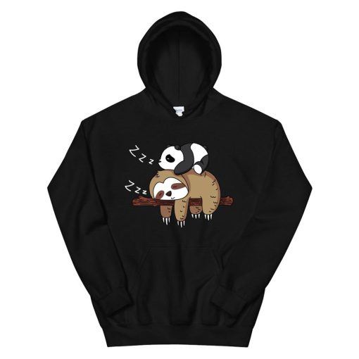 Cute Panda Sleeping On Sloth Design Sloth Hoodie AA