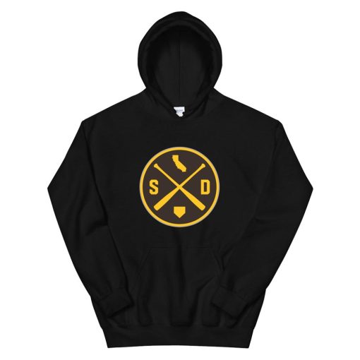 San Diego Baseball Bat Sd Patch Hoodie AA