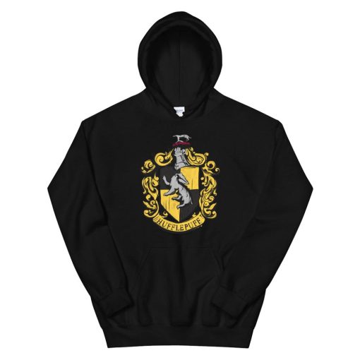 Harry Potter Drawn Hufflepuff Crest Hoodie AA