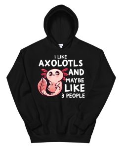 I Like Axolotls And Maybe People Funny Axolotl Introvert Hoodie AA