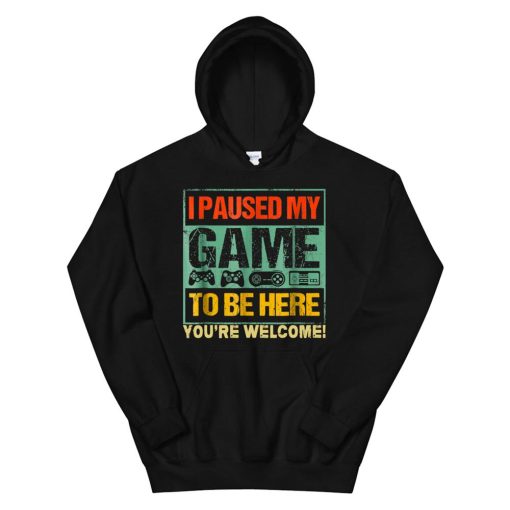 I Paused My Game To Be Here Funny Gamers Hoodie AA