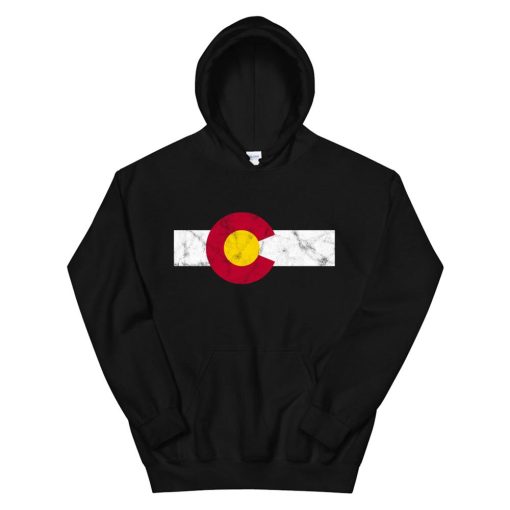 Colorado Flag Hoodie Sweatshirt Vintage Distressed Hoodie AA