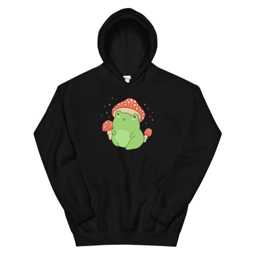 Cute Frog Mushroom Hat Cottagecore Aesthetic Hoodie AA