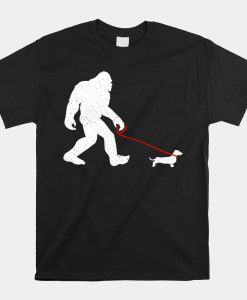 Bigfoot Walking Dachshund Weiner Dog Sasquatch Shirt