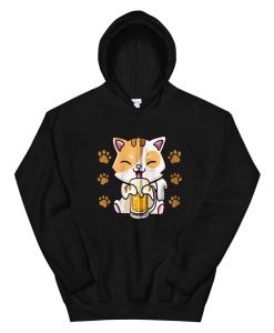 Cat Beer Inspired Cat Alcohol Related Kitty Beer Hoodie AA