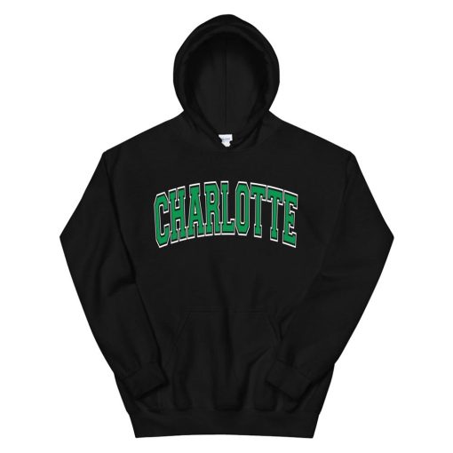 Charlotte Nc North Carolina Varsity Style Green Text Hoodie AA