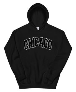 Chicago Illinois Il Varsity Style Black Text Hoodie AA