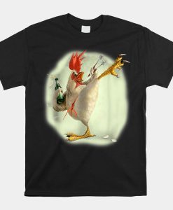Chicken Beer Karate Kick Cool Chicken Funny Chicken Farmer Shirt