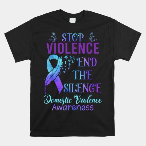 Family Domestic Violence Awareness Purple Ribbon Shirt