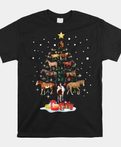 Horse Tree Christmas Horses Xmas Shirt