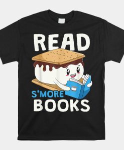 Read Smore Books Camping Bookworm Boy Cute Librarian Smores Shirt