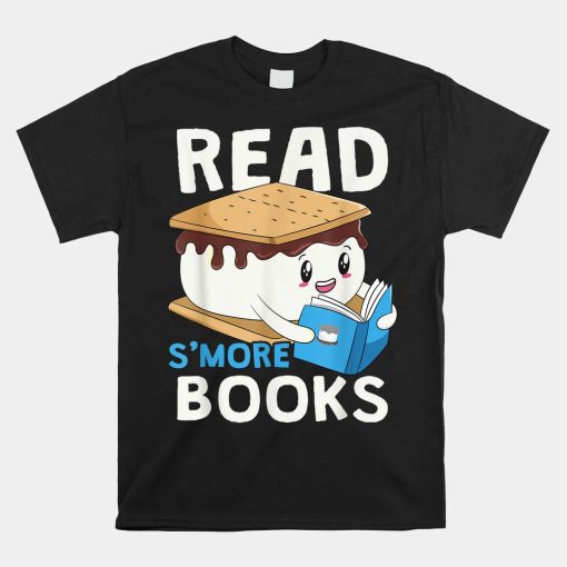 Read Smore Books Camping Bookworm Boy Cute Librarian Smores Shirt