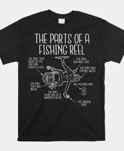 The Parts Of A Fishing Reel Funny Fishing Fisherman Humor Shirt