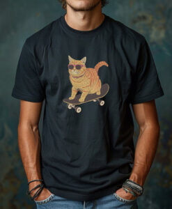 Cat on Skateboard T-Shirt